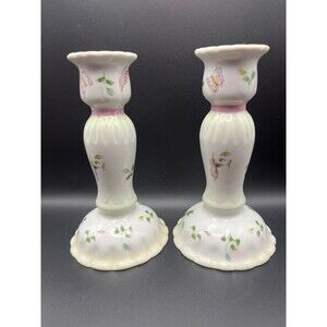 Pair of Vintage Lissi Kaplan Porcelain Candlesticks